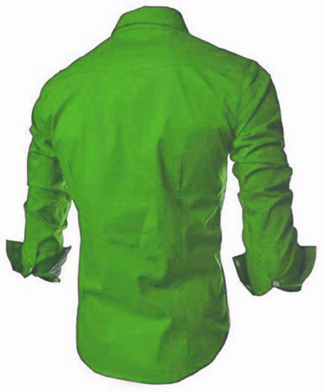 Deemoon MenS Cotton Blend Mandarin Collar Self One Design Full Sleeve Casual Short Kurta Green