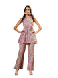 Stylum Womens Floral Printed Cotton Kurti Pant Set