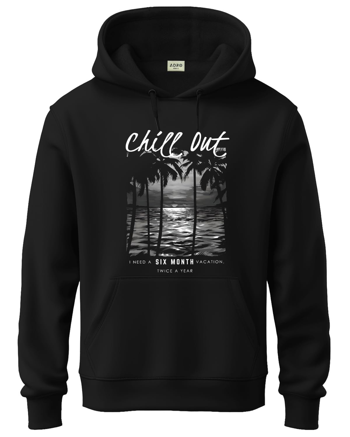 ADRO Hoodies for Men | Printed Regular Fit Hoodie | Cotton Hoodie | Mens Hoodies | Sweatshirt for Men | Hooded Hoodie | H24-CHIL