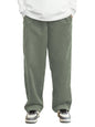 AVANOVA Mens Olive Front Tie Loose Fit Corduroy Baggy Long Slacks Chino Pants with Slant Pocket Simple Casual Trousers, Going O
