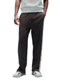 Veirdo Mens Cotton Twill Relaxed Baggy Fit Solid Drawstring with Side Snap Buttons Knitted Cargo Pants Brow