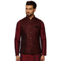 Kisah MenS Nehru Jacket Ethnic Festive Maroon Waistcoat Cotton, Regular Fit