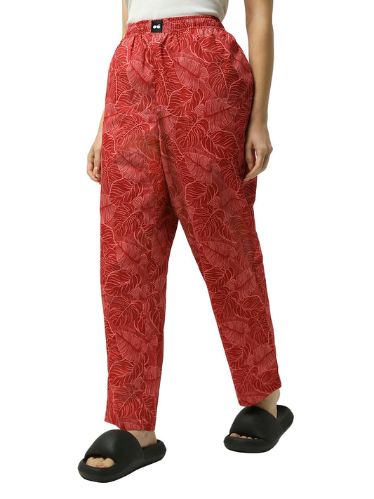 Bewakoof Womens All Over Printed Regular Fit Pyjama_608413_Red_S