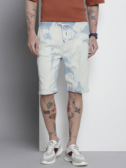 The Indian Garage Co Men Regular Fit Solid Mid-Rise Denim Shorts