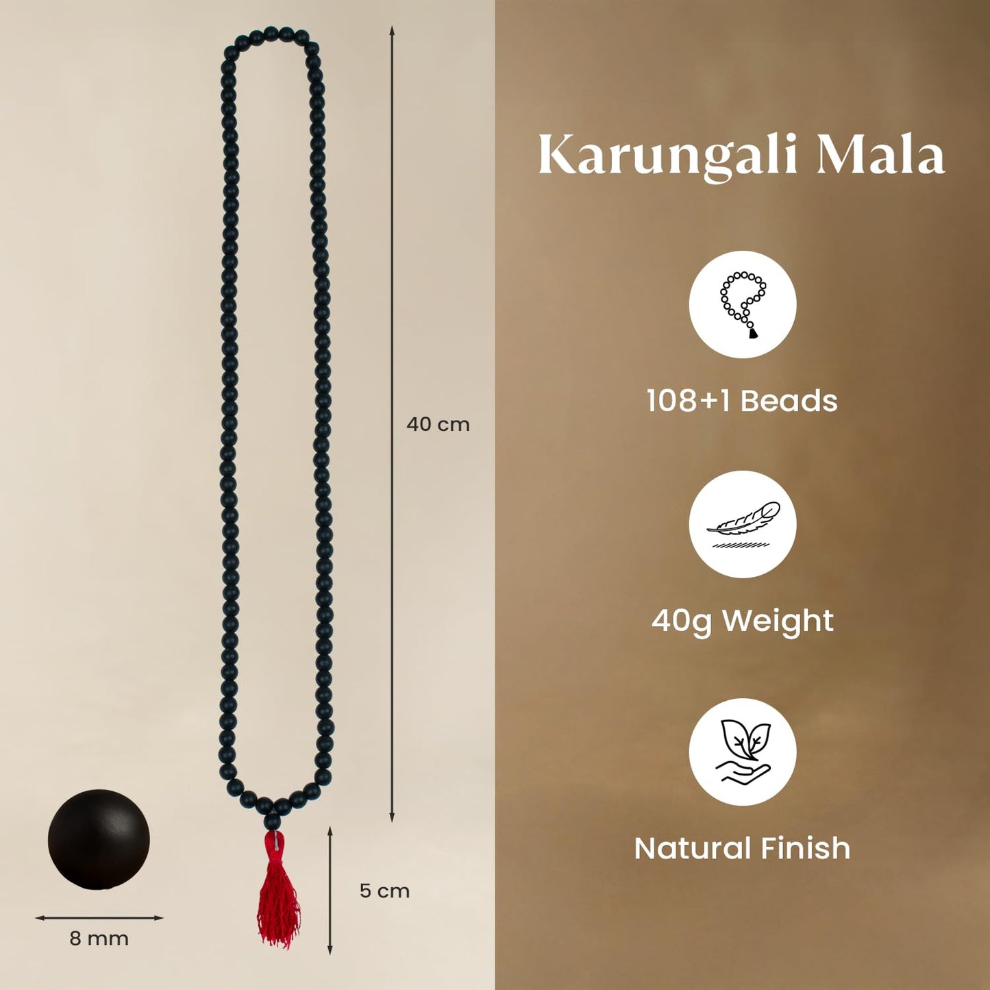 Astrotalk Certified 100% Natural Karungali Malai Original 108 Beads (8mm) | Blessings from Lord Murugan | Spiritual Mala for Peace, Power & Prosperity | Karungali Mala Original for Men & Women