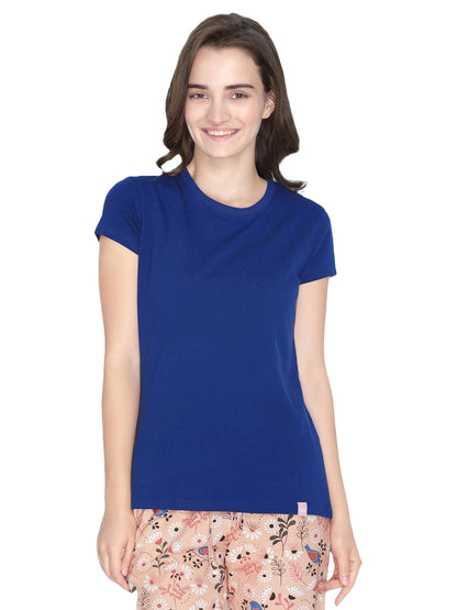Lyra Women Solid Round Neck Tshirt