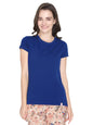 Lyra Women Solid Round Neck Tshirt
