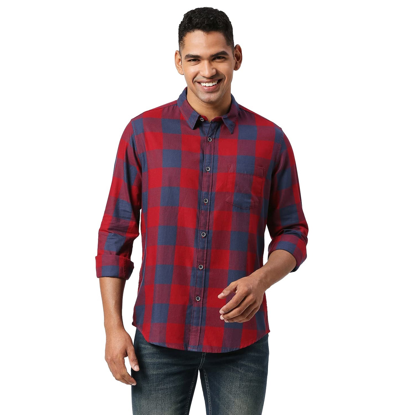 Pepe Jeans MenS Regular Fit Shirt (Pm308162255L_Red