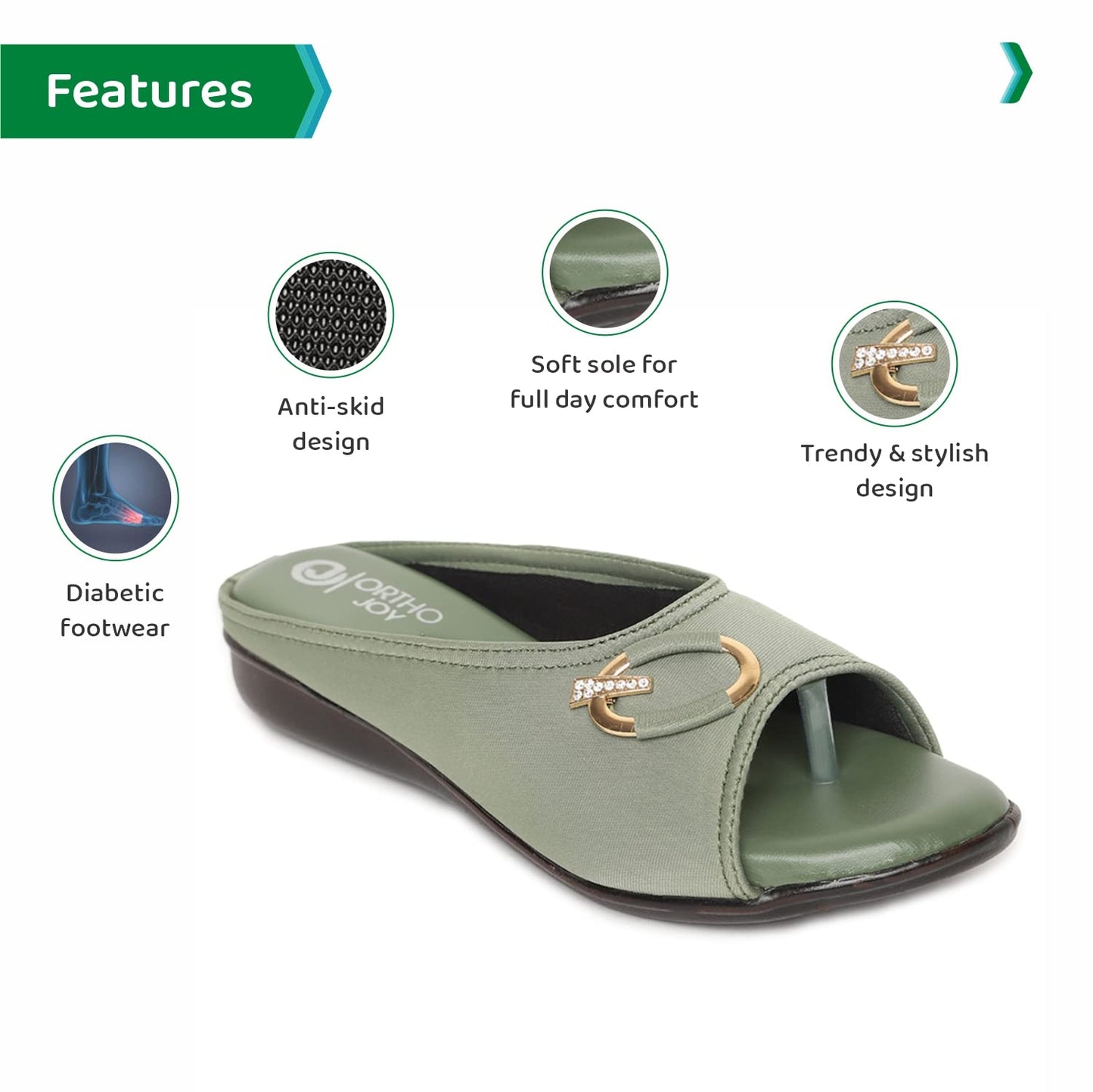ORTHO JOY Fancy doctor slippers | Soft slipper for women | Comfortable footwear for women stylish