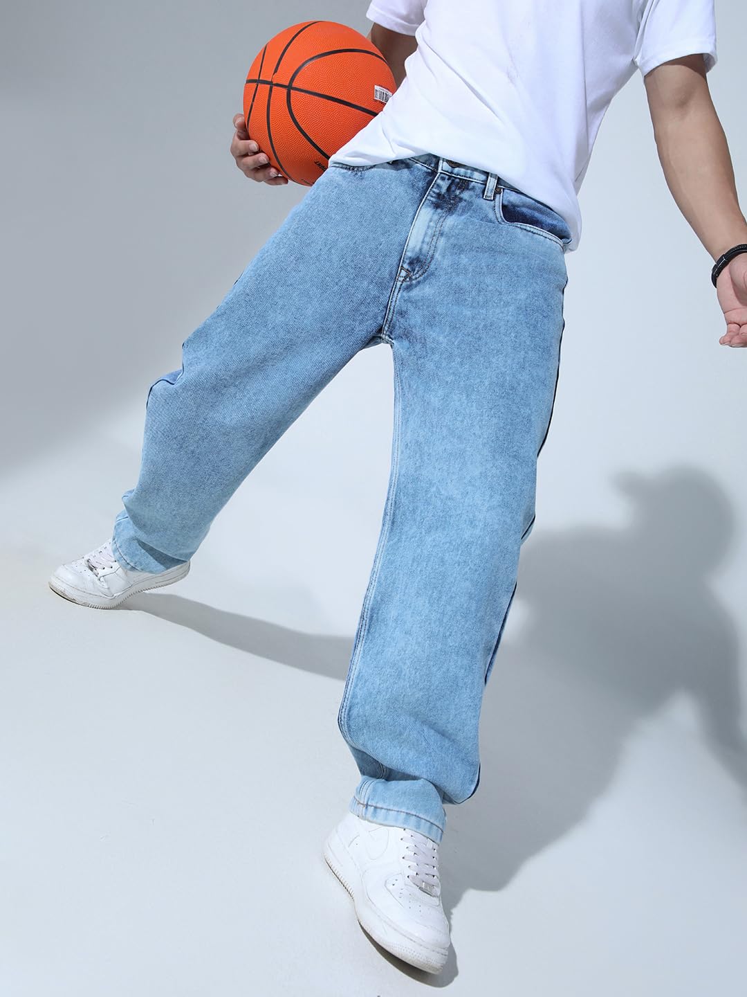 Hubberholme Men Blue Cotton Tapered Fit Mid-Rise Jeans