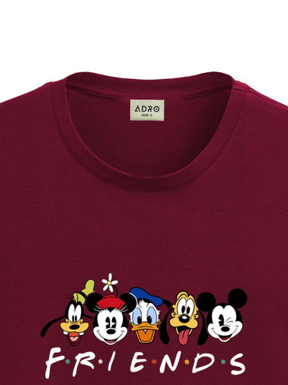 ADRO T Shirts for Boys & Girls | Friends Printed T-Shirt | Ages 3-14 | 100% Cotton Round Neck Tshirt for Boys |KRN-L2-FRIEND-MR-