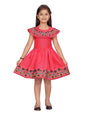 Aarika Girl's Silk Skater Knee-Length Dress (DR-18281_Gajri_32)