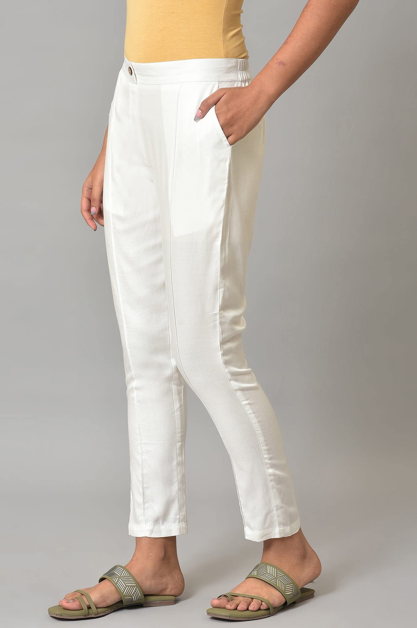 Aurelia Pure Cotton Strechable Trouser For Women | Ankle Length Trouser For Women | Pure Cotton Trouser For Women | Pants For Wo