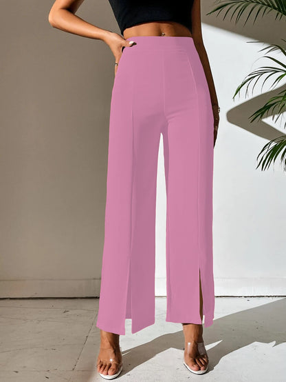 Shasmi Baby Pink Womens Dress Pants Stretchy Work Slacks Business Casual Office Bootcut Leg Elastic Waist Regular Fit Plazzo Tr