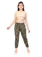 Aarika Girl's High Rise Relaxed Pants (HRM-KG-2502_Green_36)
