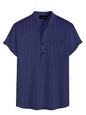 Deelmo MenS Polyster Kurta With Mandarin Collar, Half Placket Buttons, Front Pocket | Half Sleeves | Soft & Breathable Fabric N