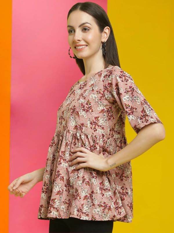 Pinkmint Women Combo Tunic Top for Women ll Fancy Crape Girls Tops ll Regular Fit Casual top (Pack of 3)