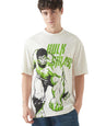 Bewakoof Air 1.0 Official Marvel Merchandise Hulk Mens Graphic Print Oversized Fit Half Sleeve Round Neck Cotton T-Shirt_646662