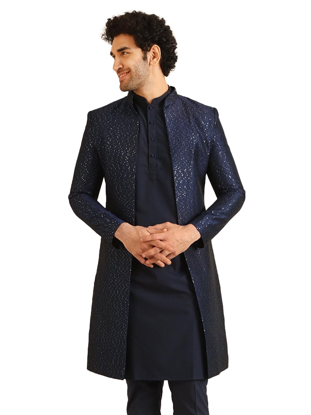 Kisah Sherwani Set For Men  Jacquard Woven Design Indo Western Sherwani With Kurta And Trouser | Designer Ethnic Outfit For Wedd
