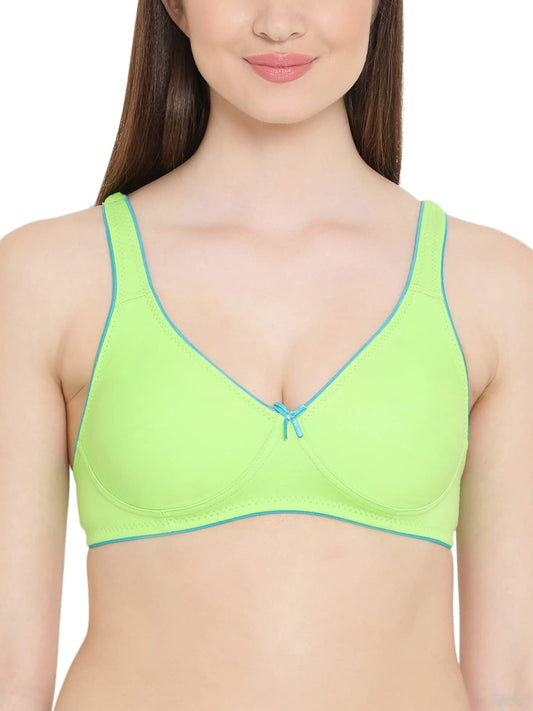 Clovia Women Cotton Half Cup Bra (BR0584P1734B_Green_34B)