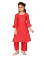 Aarika Girls A-Line Regular Fit Cotton Kurta And Pallazo Set(Pl-K-116-Gajri-24)