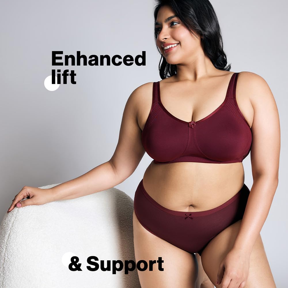 Nykd (Nyb169 Cotton Anti Microbial Non Padded & Non Wired Side Support Shaper Bra For Women | Full Coverage Bra With Detailed Co