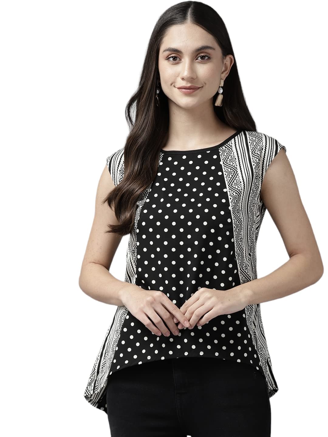 Aarika Women's Regular Fit Shirt (TP-W-M-12059_Black XXL)