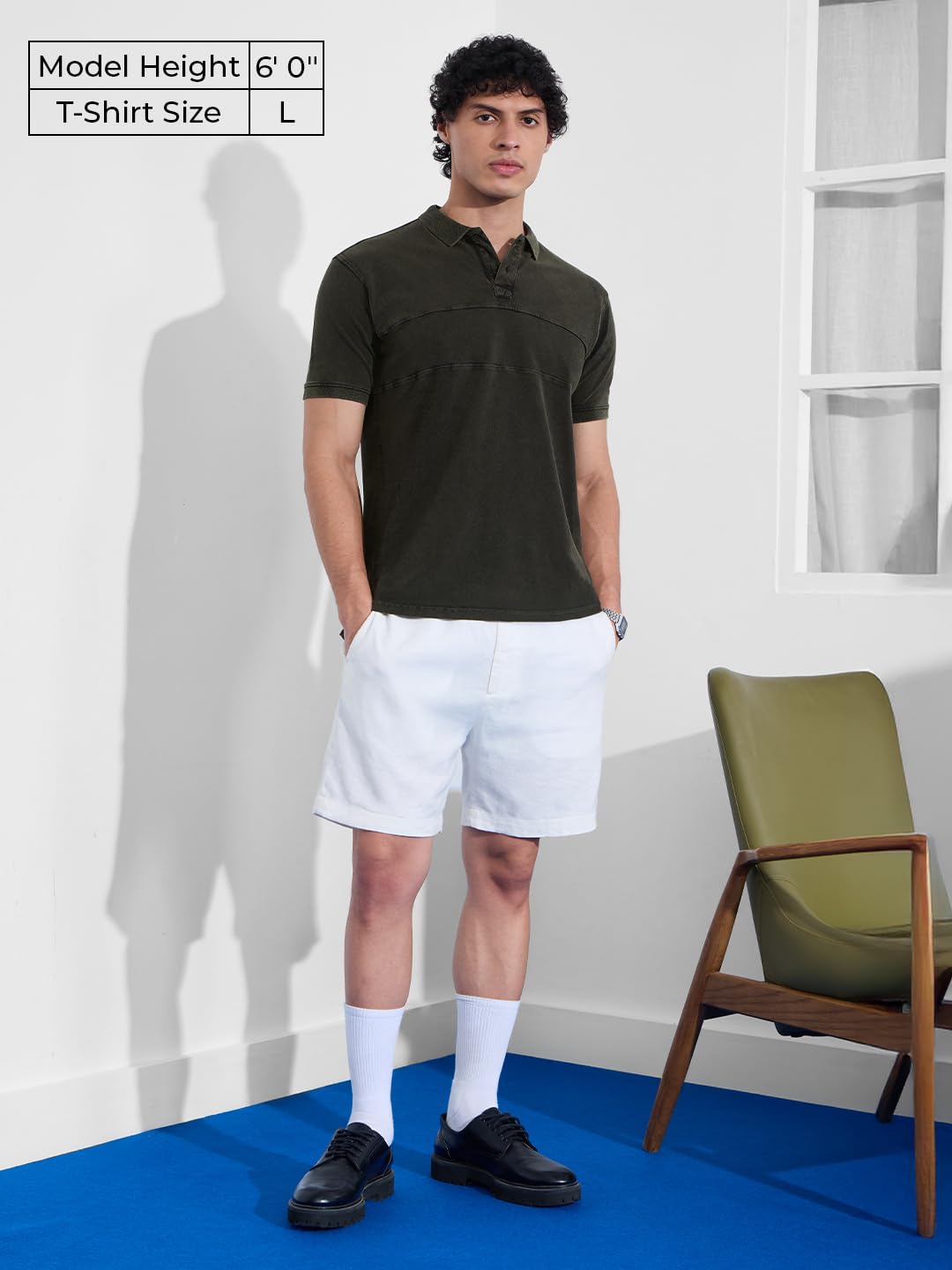 The Souled Store Vintage Wash: Pine Men and Boys Short Sleeves Polo Collar Dark Green Solid Cotton Regular Fit T-Shirts