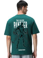 Bewakoof Official Marvel Merchandise Wakanda Forever Mens Graphic Print Oversized Fit Half Sleeve Round Neck Cotton T-Shirt_637