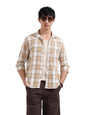 The Indian Garage Co Mens Relaxed Fit Checkered Cutaway Collar Long Sleeves Sweater