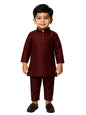Jbn Creation Boys Wine Cotton Silk Blend Kurta And Pyjama Set