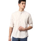 Dennis Lingo MenS Slim Fit Striped Beige1 Casual Shirt