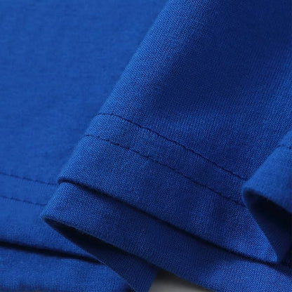 Thalasi Aesthetic Korean Style Blue Oversized T Shirts For Men - Baggy Fit T-Shirts With Down Shoulder And Half Sleeves & Brande