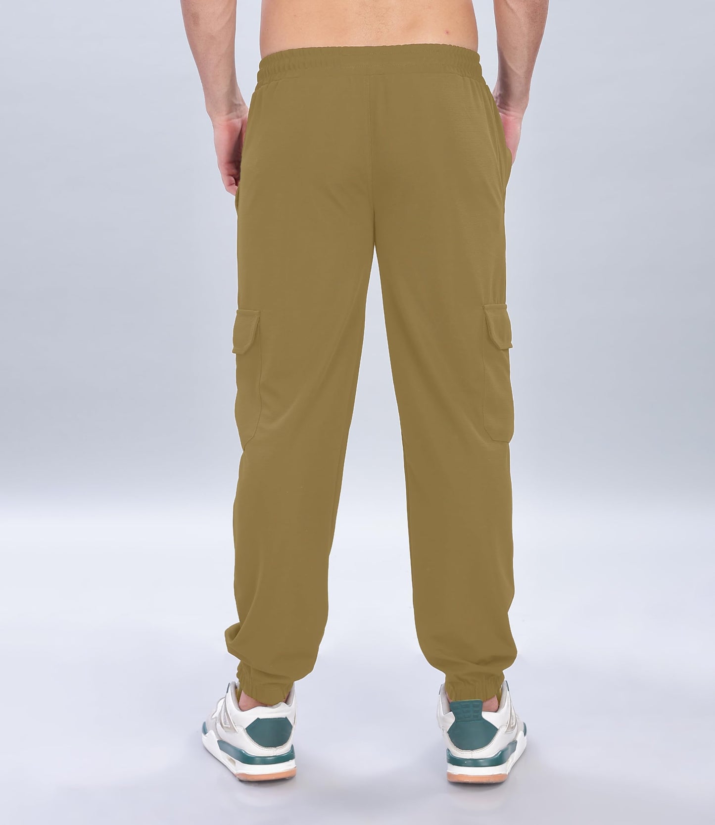 SHODOX Mens Casual Regular Fit Cargo Trackpant with Drawstring, Elastic Bottom with Side Pockets (Pack of 1) Brown