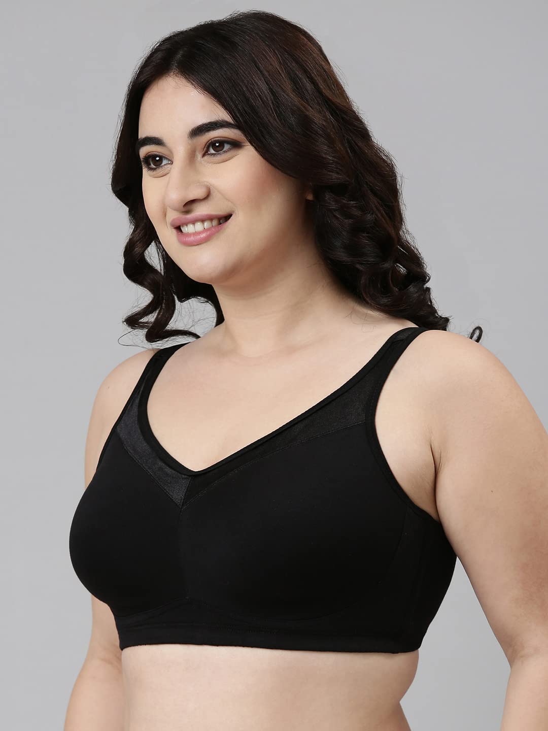 Enamor A112 Smooth Super Lift Classic Full Support Bra - Stretch Cotton, Non-Padded, Wirefree & Full Coverage