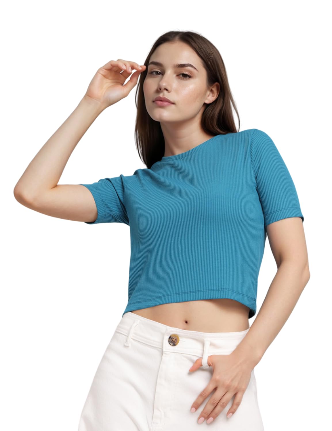 Fyltr WomenS Solid Regular Fit T Shirt (Fylss25Wkt-1010_Teal Mirage