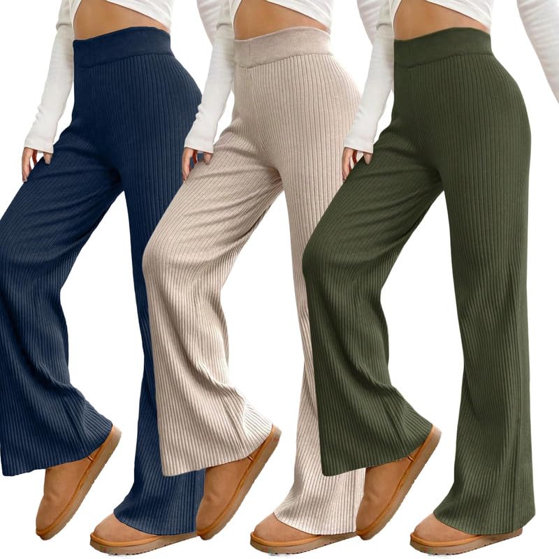 Tee Projekt Regular Fit Trouser for Women & Girls l Casual Summer Trouser l Cotton Blend Loose Fit Trousers (Pack of 3)