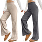 Pinkmint Combo Trouser for Women l Stylish Poly Lycra Trouser l Combo High Waisted Fancy Pant l Summer Wear (Pack of 2) Beige-Gr