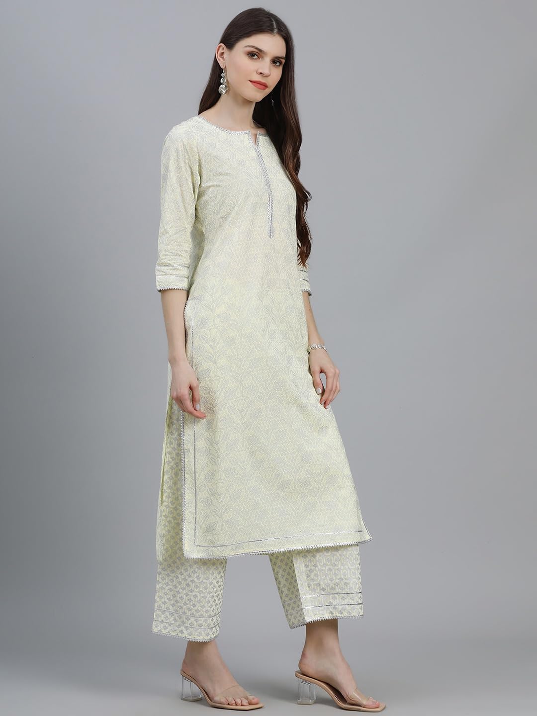 Libas Womens Cotton Kurta Sets (13040O_Yellow