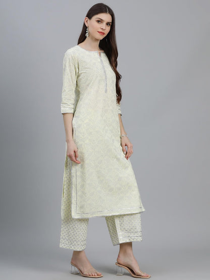 Libas Womens Cotton Kurta Sets (13040O_Yellow