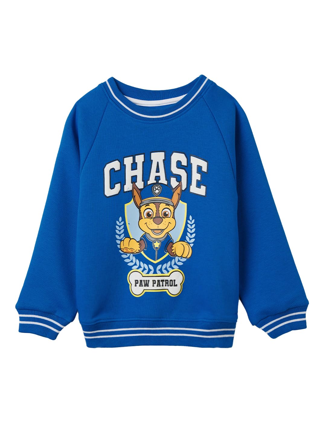 The Souled Store Official Paw Patrol : Chase Boys Long Sleeves Round Neck Color Blocked Regular Fit Cotton Sweatshirts Blue