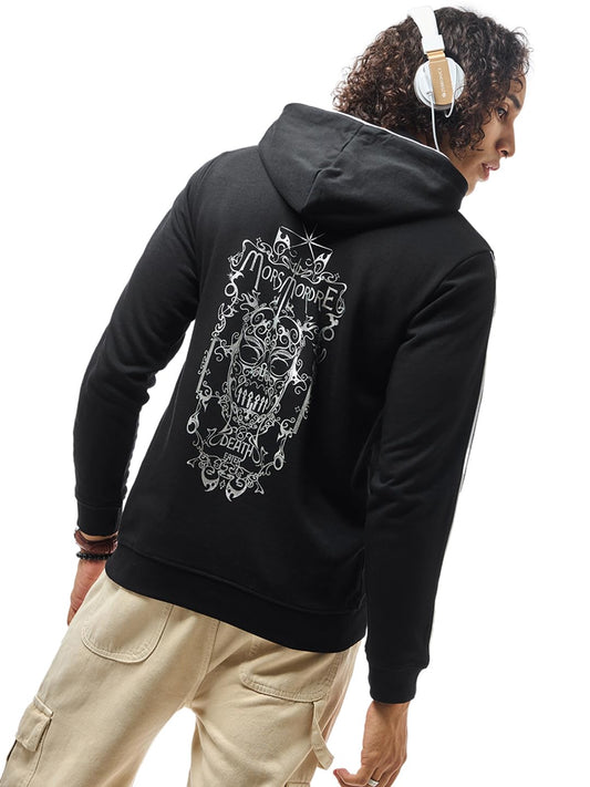 Bewakoof Official Harry Potter Merchandise MenS Graphic Printed Regular Fit Full Sleeve Hooded Terry Hoodies_629677_Black_Xl