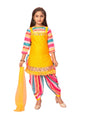 Aarika Girl's Silk Kurti Patiala Set (New_PT-18771_Yellow-Multi