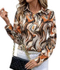 Indoprimo WomenS Satin Shirt With Long Sleeves Western Style Spread Collar Neck Relaxed Fit Abstact Printed Pattern And Standar