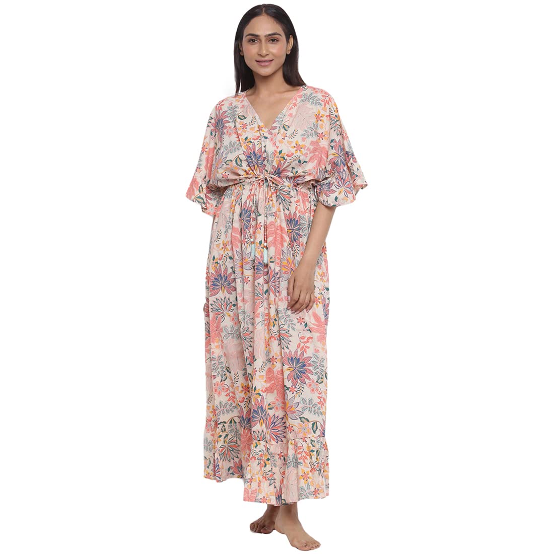 Fabindia Women's Multi Cotton Ethnic Pant Multicolour