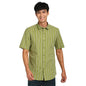 Turtle Men Cotton Linen Slim Fit Green Stripe Casual Shirt