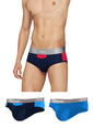 XYXX Mens Underwear Illuminati IntelliSoft Antimicrobial Micro Modal Brief Pack of 3 (Black Iris & Tango Red ; Brilliant Blue ;