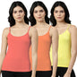 Rupa Jon Solid Regular Fit Jon Premium Camisole for Women, Stretable Cotton Fabric with Adjustable Straps. Pack of 3 (JN PRM CAM