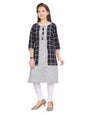 Aarika Girls Contemporary Regular Fit Cotton Kurti Legging Set(Kl-Tr-767-Blue-32)