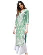 Gosriki WomenS Rayon Blend Straight Chikankari Embroidered Kurta (Victoria Green-Gs_L_White_Large)